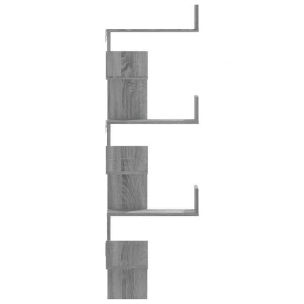 Wand-Eckregal Grau Sonoma 45x45x147 cm Holzwerkstoff