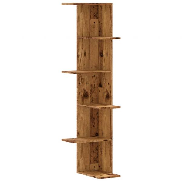 Wand-Eckregal Altholz-Optik 36,5x36,5x140 cm Holzwerkstoff