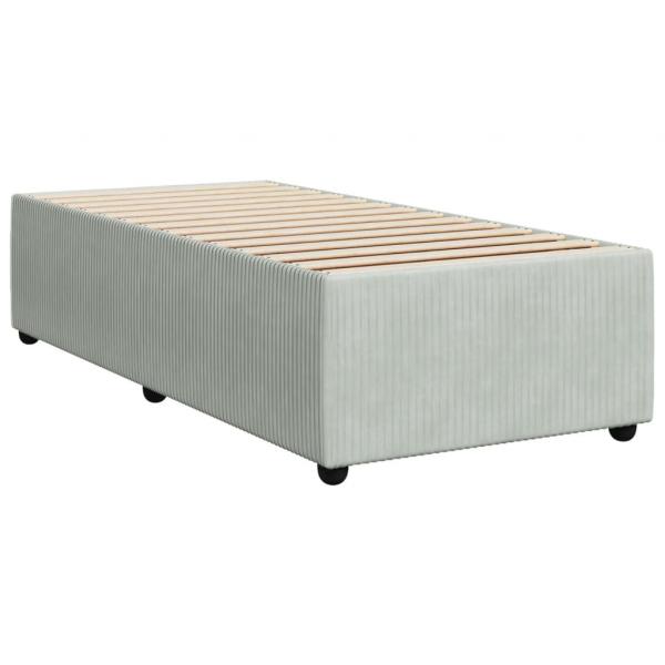 Boxspringbett mit Matratze Hellgrau 100x200 cm Samt