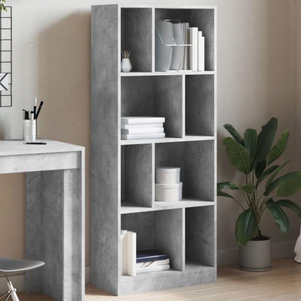 ARDEBO.de - Bücherregal Betongrau 57x28,5x141 cm Holzwerkstoff