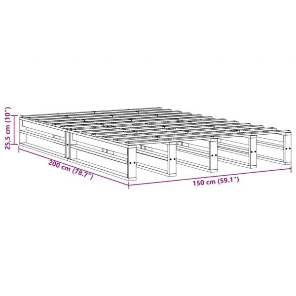 Massivholzbett ohne Matratze 150x200 cm Kiefernholz