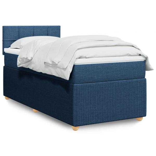 ARDEBO.de - Boxspringbett mit Matratze Blau 90x190 cm Stoff