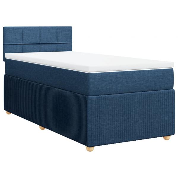 Boxspringbett mit Matratze Blau 90x190 cm Stoff