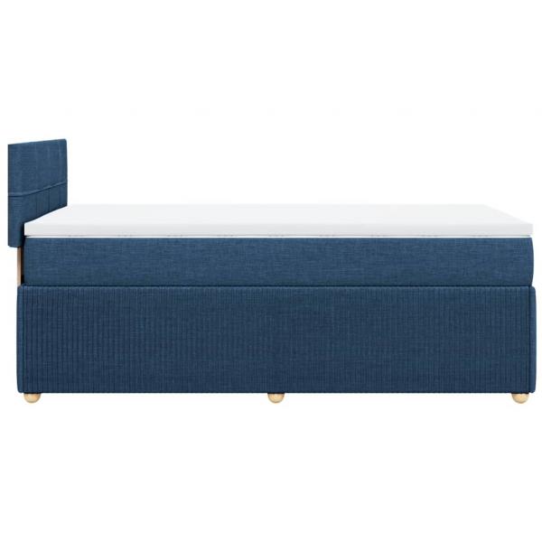 Boxspringbett mit Matratze Blau 90x190 cm Stoff