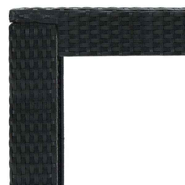 7-tlg. Gartenbar-Set mit Kissen Schwarz Poly Rattan