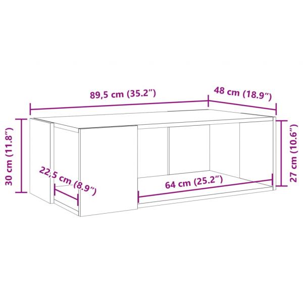 Couchtisch Betongrau 89,5x48x30 cm Holzwerkstoff