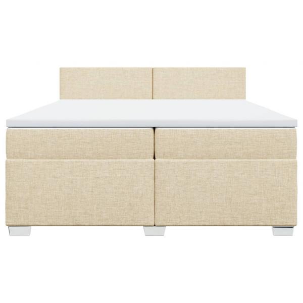 Boxspringbett mit Matratze Creme 200x200 cm Stoff