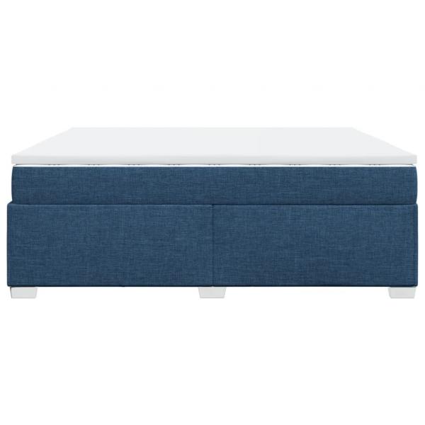 Boxspringbett mit Matratze Blau 200x200 cm Stoff