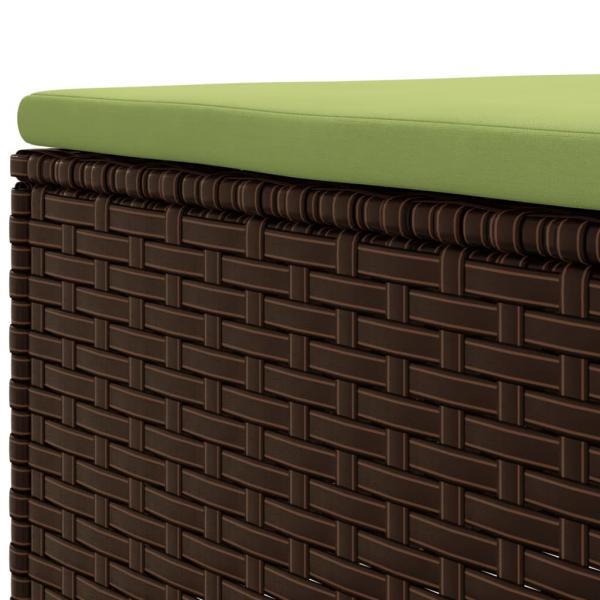 7-tlg. Garten-Lounge-Set mit Kissen Braun Poly Rattan