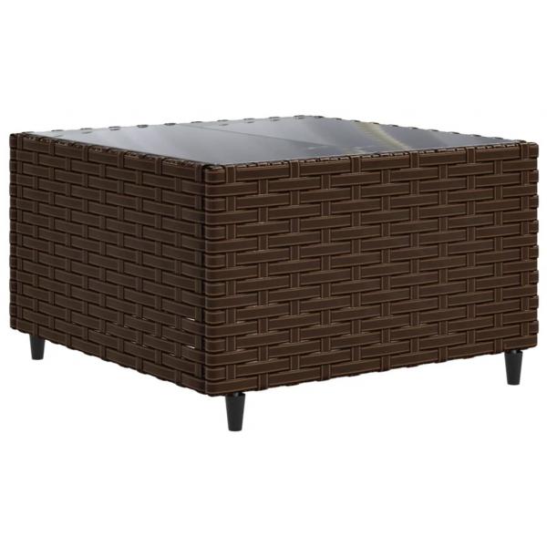 8-tlg. Garten-Lounge-Set mit Kissen Braun Poly Rattan