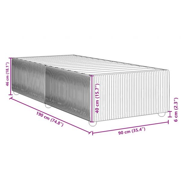 Bettgestell ohne Matratze Dunkelgrau 90x190 cm Stoff