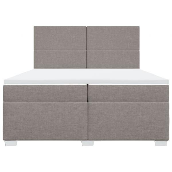 Boxspringbett mit Matratze Taupe 200x200 cm Stoff