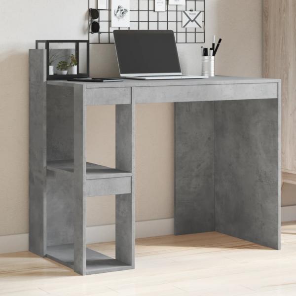 ARDEBO.de - Schreibtisch Betongrau 103,5x56,5x94 cm Holzwerkstoff