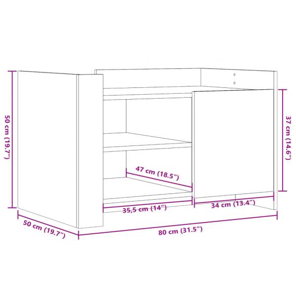 Couchtisch Braun Eichen-Optik 80x50x50 cm Holzwerkstoff