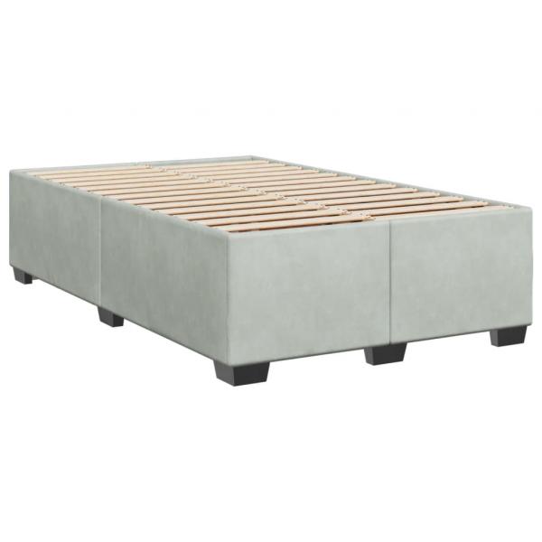 Boxspringbett mit Matratze Hellgrau 120x200 cm Samt