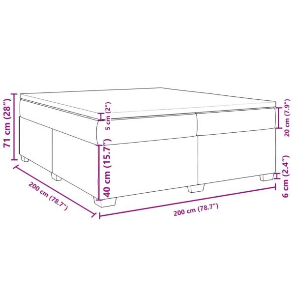 Boxspringbett mit Matratze Dunkelgrau 200x200 cm Samt