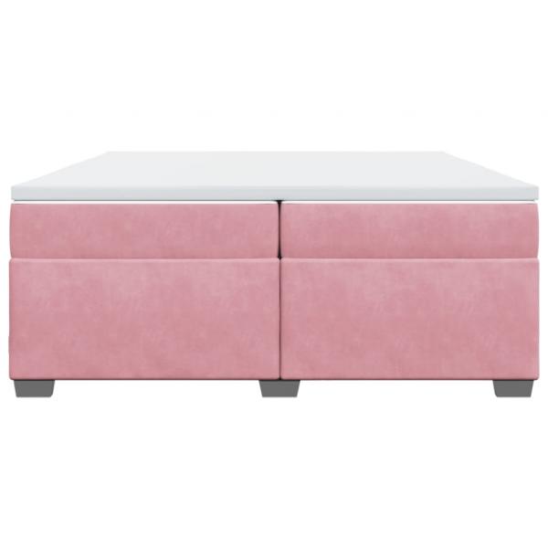 Boxspringbett mit Matratze Rosa 200x200 cm Samt