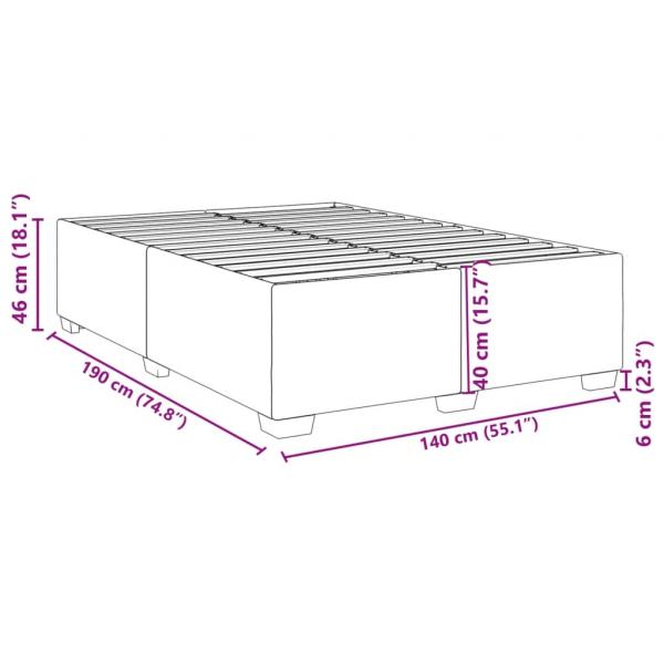 Bettgestell ohne Matratze Dunkelgrau 140x190 cm Samt