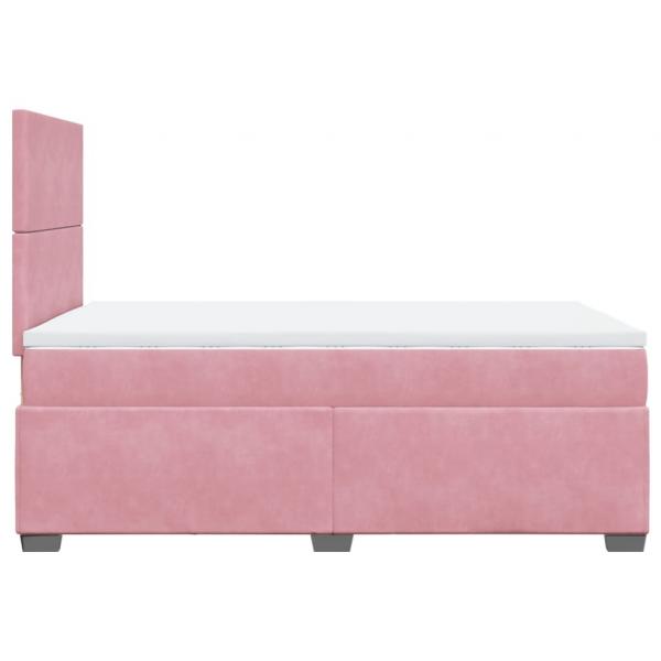 Boxspringbett mit Matratze Rosa 120x200 cm Samt