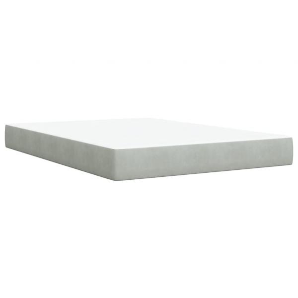 Boxspringbett mit Matratze Hellgrau 140x190 cm Samt