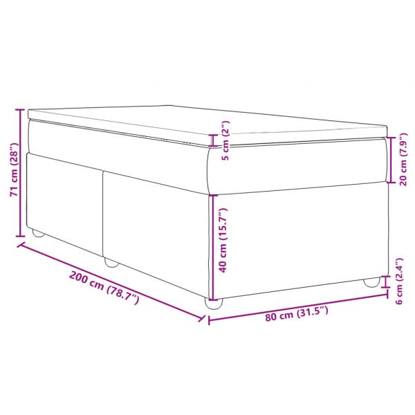 Boxspringbett mit Matratze Schwarz 80x200 cm Stoff