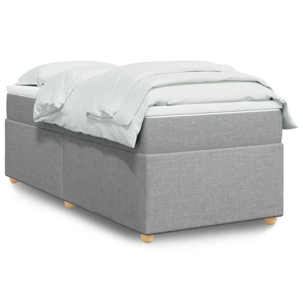 ARDEBO.de - Boxspringbett mit Matratze Hellgrau 90x190 cm Stoff