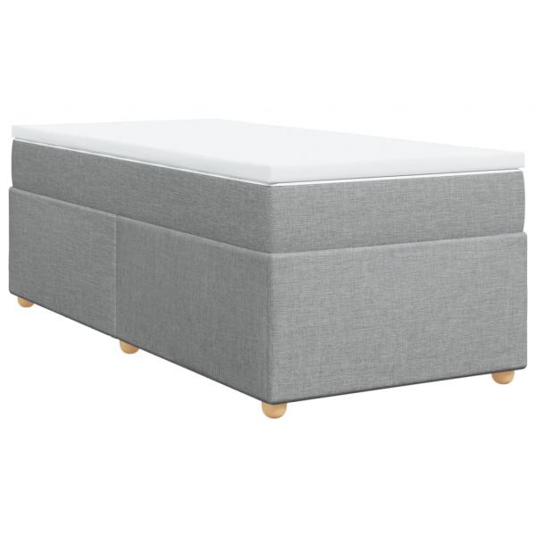 Boxspringbett mit Matratze Hellgrau 90x190 cm Stoff