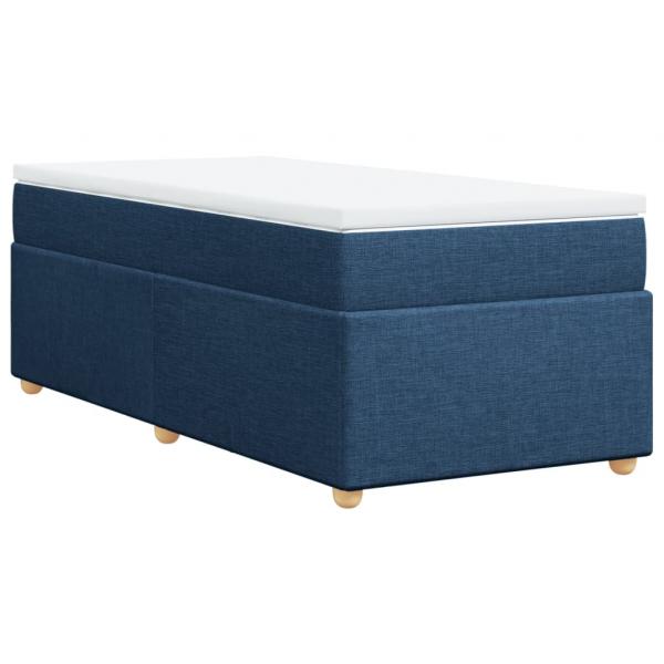 Boxspringbett mit Matratze Blau 90x190 cm Stoff