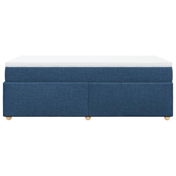 Boxspringbett mit Matratze Blau 90x190 cm Stoff