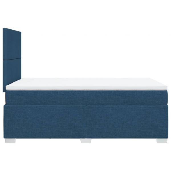 Boxspringbett mit Matratze Blau 120x200 cm Stoff