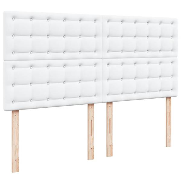 Boxspringbett mit Matratze Weiß 200x200 cm Kunstleder