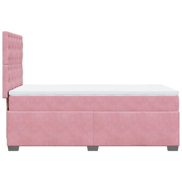 Boxspringbett mit Matratze Rosa 100x200 cm Samt