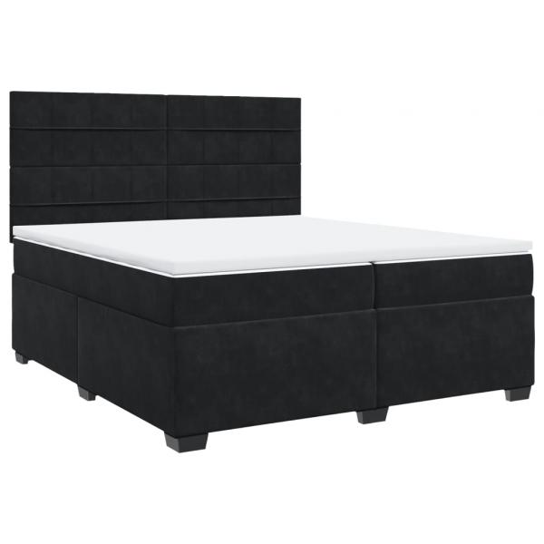 Boxspringbett mit Matratze Schwarz 200x200 cm Samt