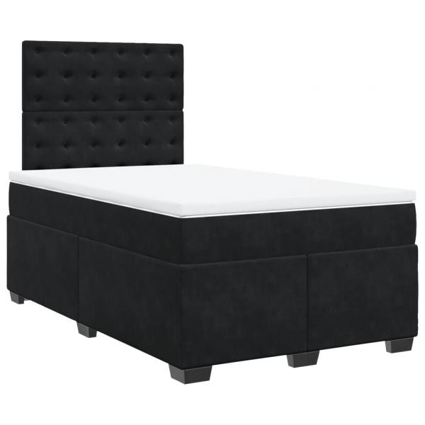 Boxspringbett mit Matratze Schwarz 120x190 cm Samt