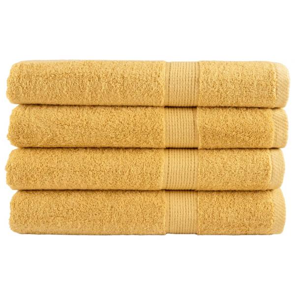 ARDEBO.de - Premium-Handtücher SOLUND 4 Stk. Gold 100x200 cm 600 g/m²