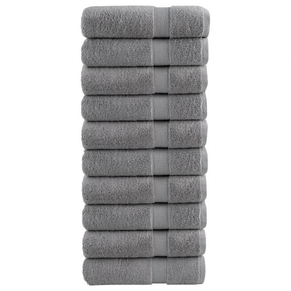 ARDEBO.de - Premium-Badetücher SOLUND 10 Stk. Grau 100x150 cm 600 g/m²