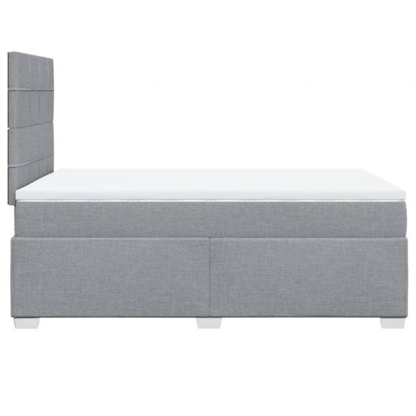 Boxspringbett mit Matratze Hellgrau 120x200 cm Stoff