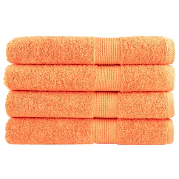 ARDEBO.de - Premium-Saunatücher SOLUND 4 Stk. Orange 80x200 cm 600 g/m²