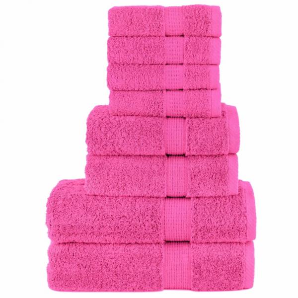 ARDEBO.de - 8 tlg. Premium-Handtuch-Set SOLUND Rosa 600 g/m²