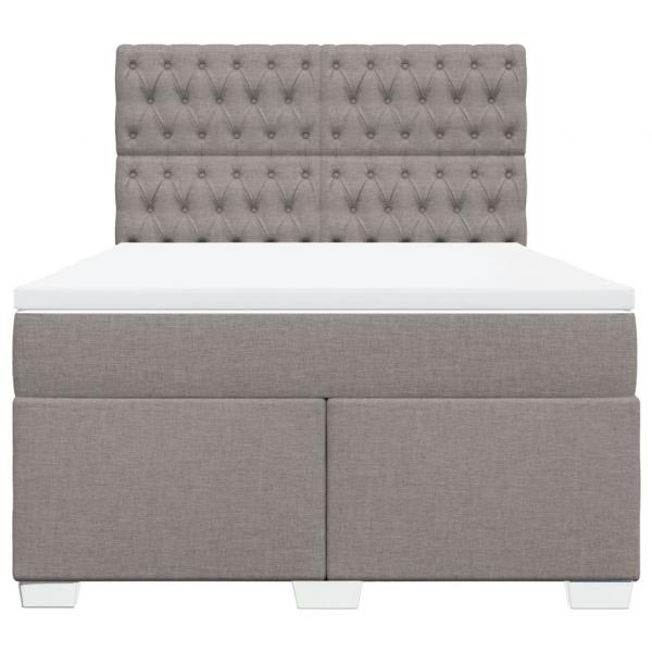 Boxspringbett mit Matratze Taupe 160x200 cm Stoff