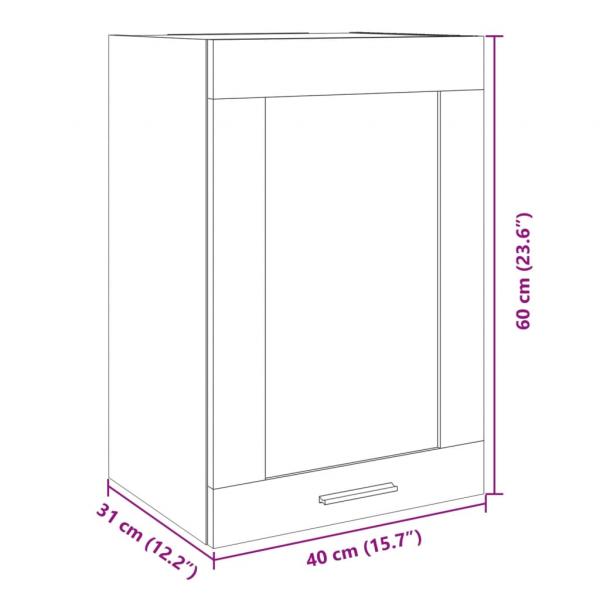 Hängeglasschrank Sonoma-Eiche 40x31x60 cm Holzwerkstoff