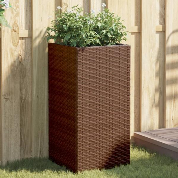 ARDEBO.de - Pflanzkübel Braun 40x40x80 cm Poly Rattan