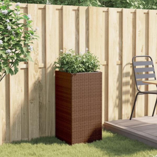 Pflanzkübel Braun 40x40x80 cm Poly Rattan