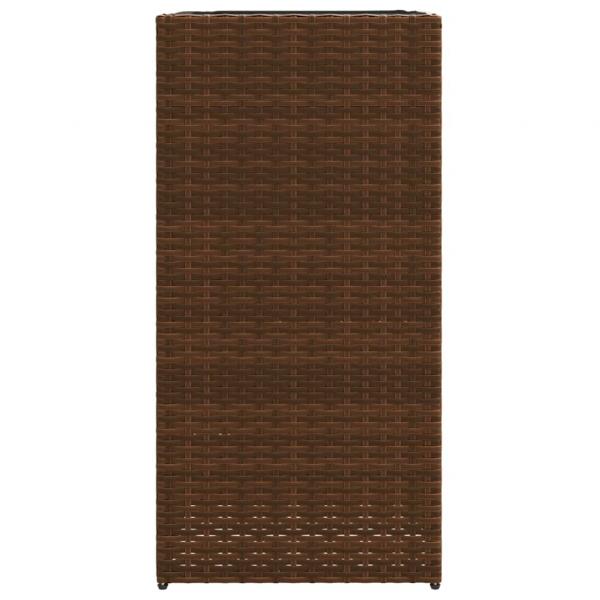 Pflanzkübel Braun 40x40x80 cm Poly Rattan