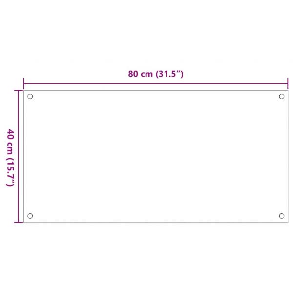 Küchenrückwände 2 Stk. Transparent 80x40 cm Hartglas