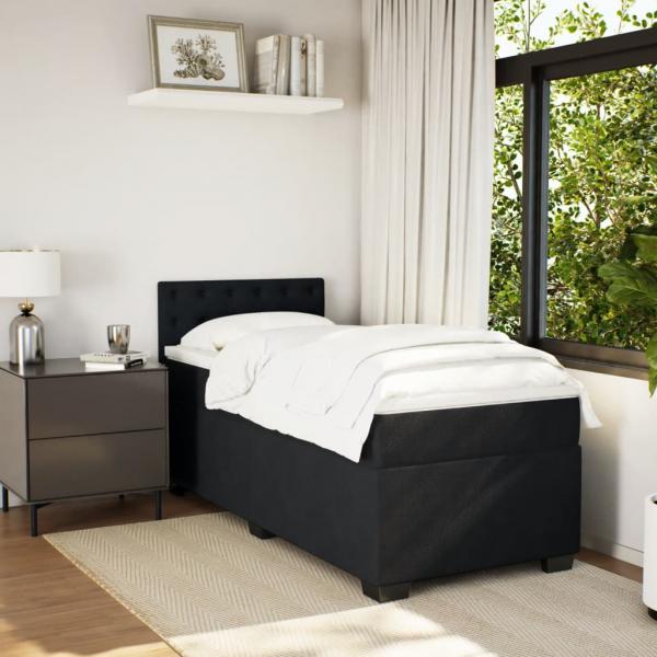 Boxspringbett mit Matratze Schwarz Samt