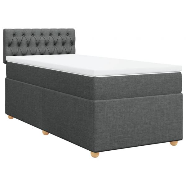 Boxspringbett mit Matratze Dunkelgrau Stoff