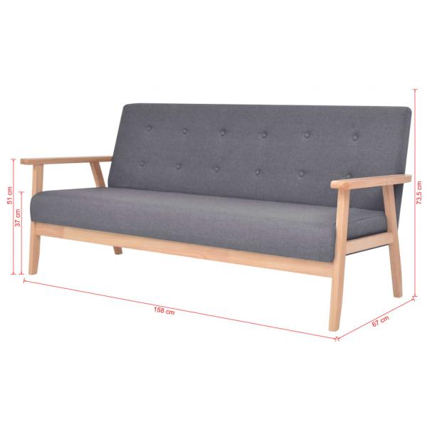 3-Sitzer Sofa Stoff Dunkelgrau