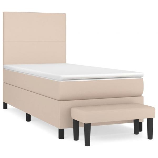 Boxspringbett mit Matratze Cappuccino-Braun 80x200cm Kunstleder