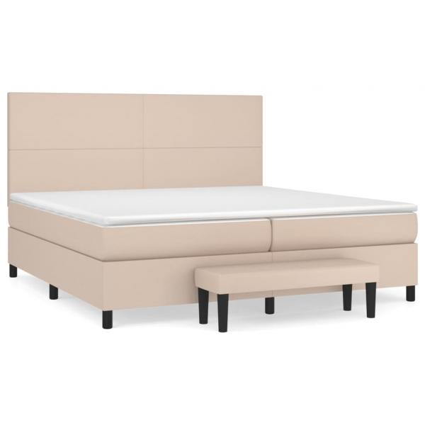 Boxspringbett Matratze Cappuccino-Braun 200x200cm Kunstleder